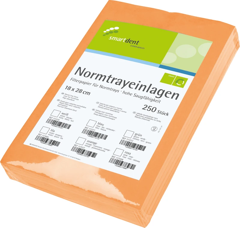 smart Normtrayeinlagen  Packung  250 Stück 28 x 18 cm, orange