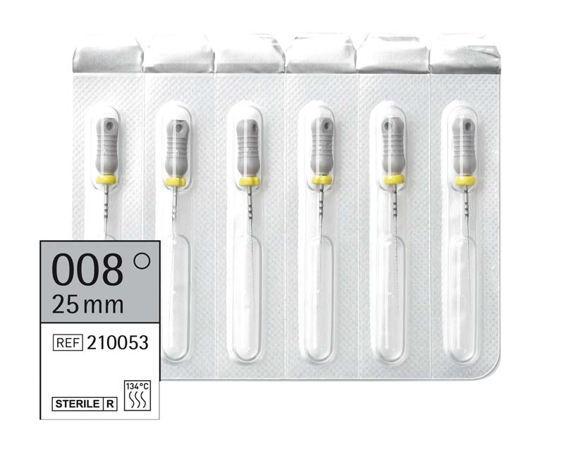Omni Hedstroemfeilen steril  Packung  6 Stück steril, 25 mm, ISO 008