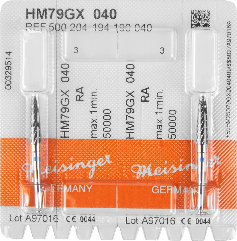 HM-Fräser 79GX  Packung  2 Stück kreuzverzahnt, blau standard, RA, Figur 194, 14,2 mm, ISO 040