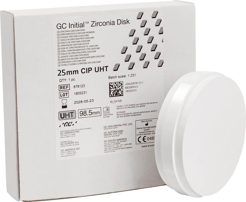 GC Initial Zirconia Disk  Stück  Ø 98, 5 mm H 25 mm, UHT