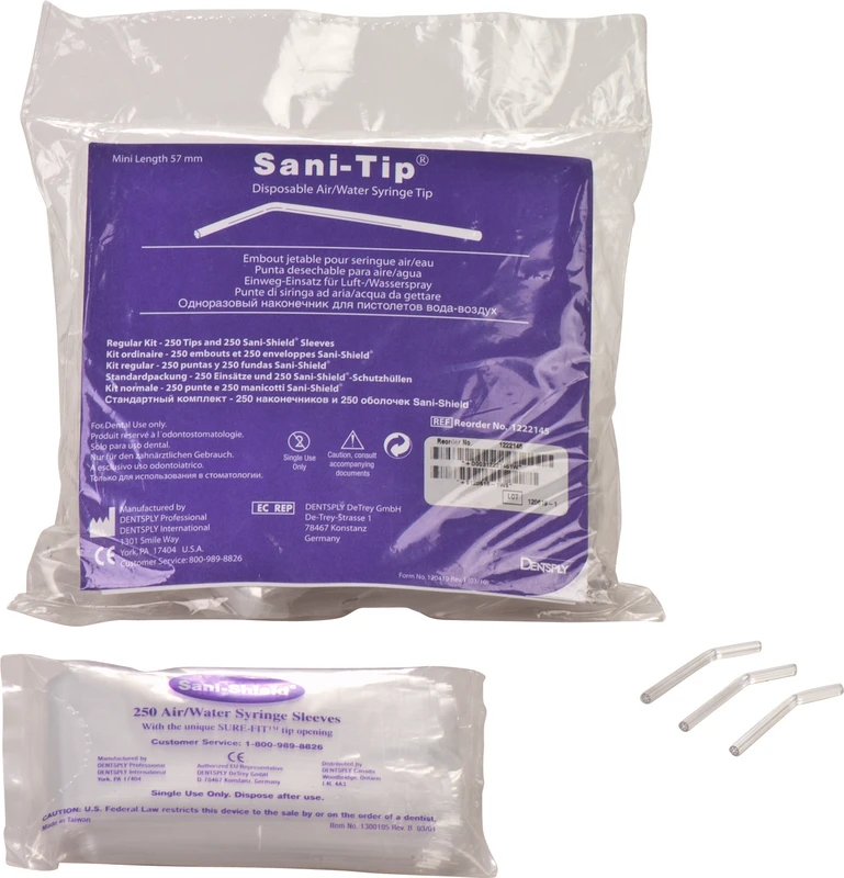 Sani-Tips  Packung  250 Tips Mini 57mm, 250 Schutzhüllen