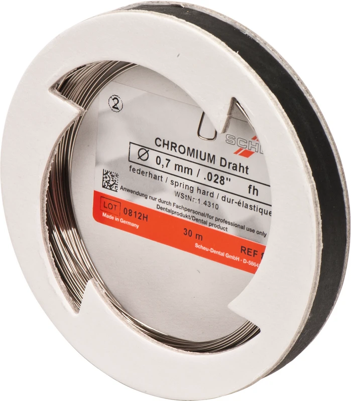 CHROMIUM Spulendraht  Laborpackung  30 m Stärke 0,7 mm, federhart