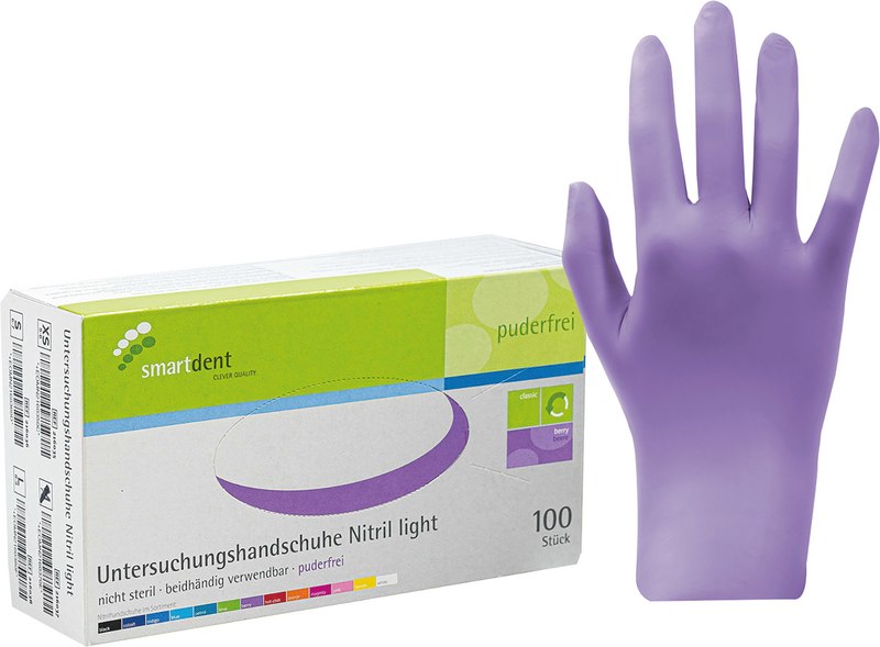 smart Nitrilhandschuhe light  Packung  100 Stück puderfrei, berry, S