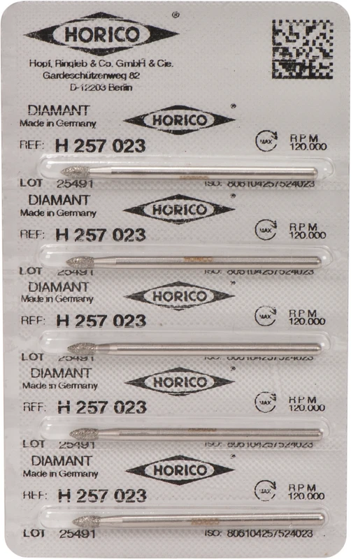 Diamantschleifer H 257  Packung  5 Stück HP, Figur 257, 5 mm, ISO 023