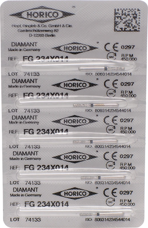 Diamantschleifer 234  Packung  5 Stück schwarz x-grob, FG, Figur 234, 5 mm, ISO 014