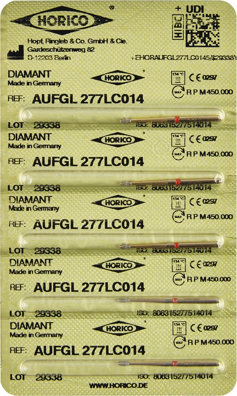 Diamant AuFG 277  Packung  5 Stück rot fein, FG, Figur 277 L, ISO 014