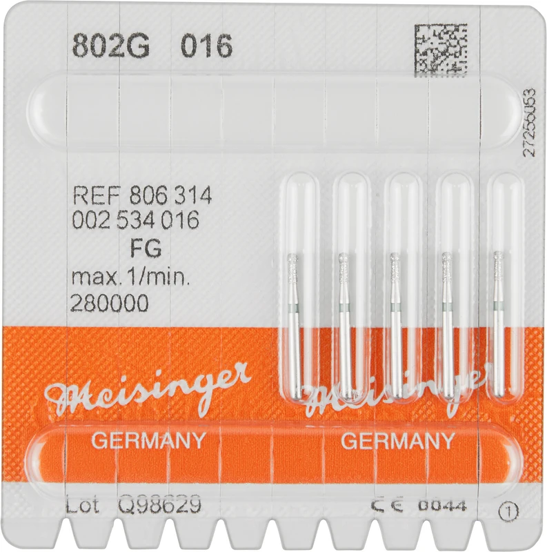 Diamanten 802  Packung  5 Stück grün grob, FG, Figur 002 Kugel, 3,5 mm, ISO 016