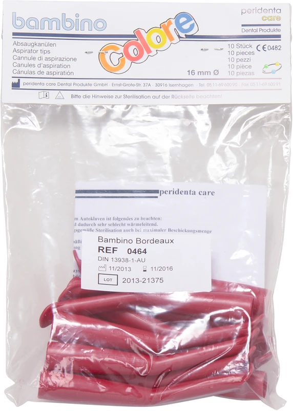 Absaugkanülen Bambino  Packung  10 Stück bordeaux