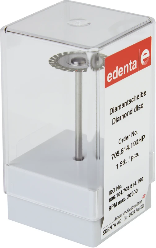 Diamantscheibe 705  Stück  gezahnt rot fein, HP, Figur 705, 0,15 mm, ISO 190