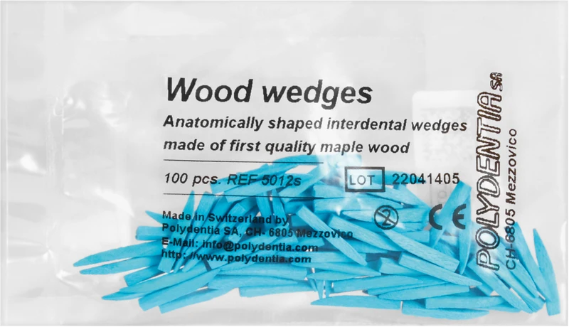 Interdentalkeile Ahornholz  Beutel  100 Stück blau, 12 mm