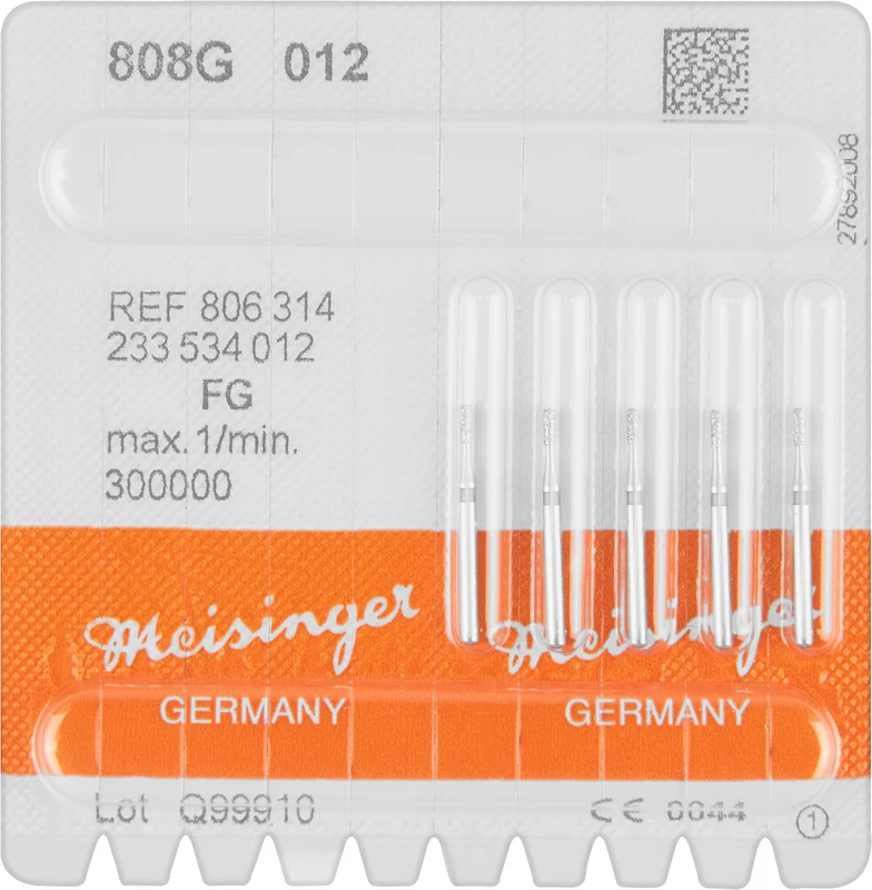 Diamanten 808  Packung  5 Stück grün grob, FG, Figur 233 Birne, 2,7 mm, ISO 012