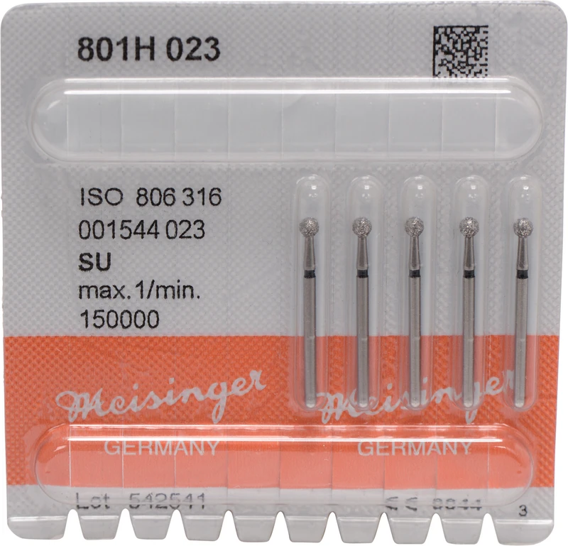 Diamanten 801  Packung  5 Stück schwarz super grob, FG XL, Figur 001 Rund, ISO 023