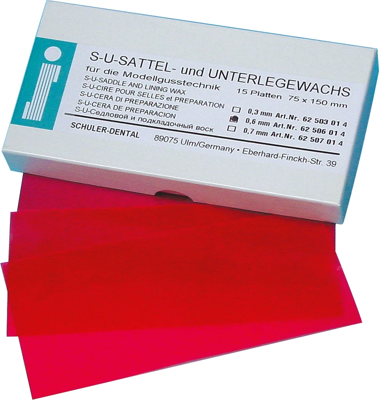 S-U-SATTEL- und UNTERLEGEWACHS  Packung  15 Stück 150 x 75 mm, Stärke 0,6 mm