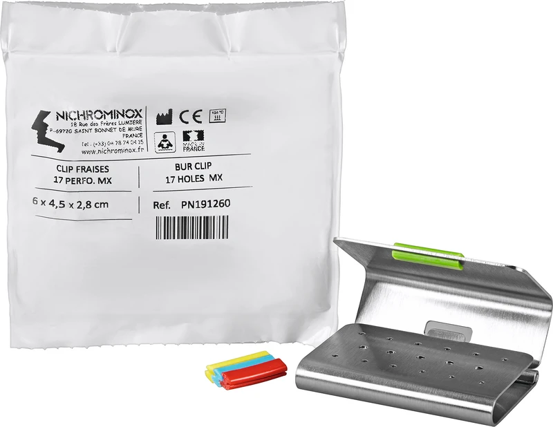 Bur Clip  Stück  für 17 Instrumente (12 x FG, 5 x RA), 6 x 4,5 x 2,8 cm