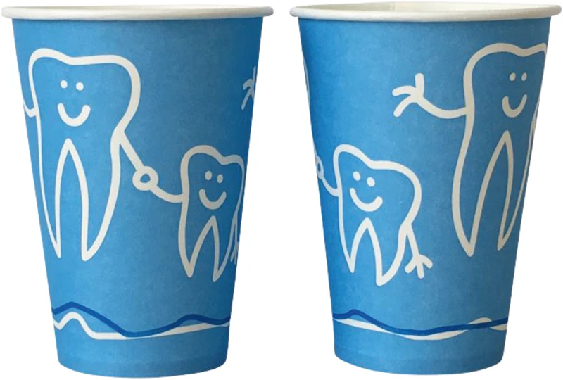 Mundspülbecher Hartpapier  Karton  2.000 Stück Zahndesign blau