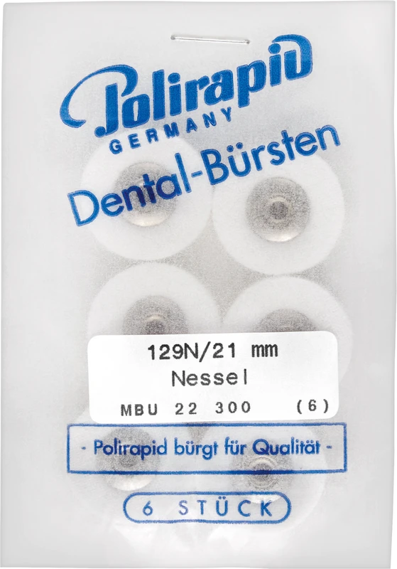 Miniaturbürsten Scheibe  Packung  6 Stück unmontiert, Nessel, Ø 21 mm