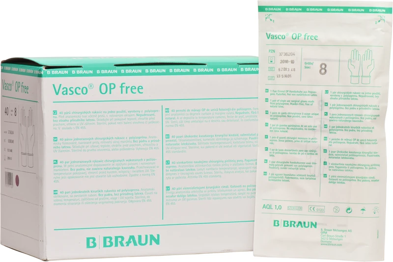 Vasco® OP free  Packung  40 Paar puderfrei, naturweiß, Größe 8