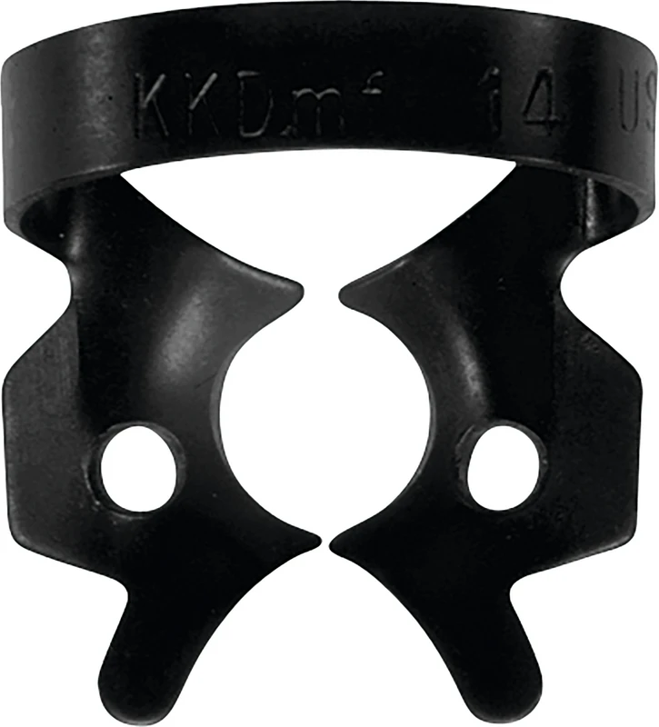 KKD® Kofferdam Klammern triColor Antireflect  Stück  schwarz matt, Nr. 14, für Molaren