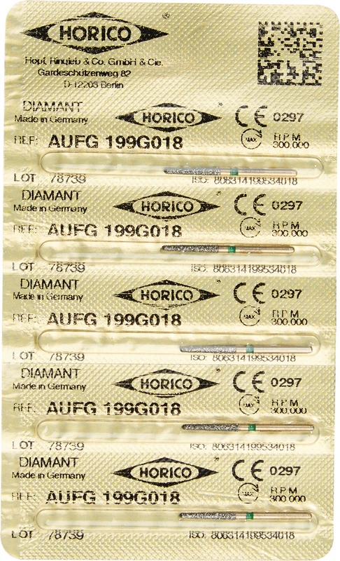 Diamant AuFG 199  Packung  5 Stück grün grob, FG, Figur 199, ISO 018