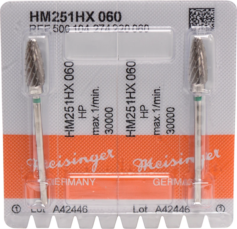 HM-Fräser HX  Packung  2 Stück kreuzverzahnt, grün grob, HP, Figur 274, 14,5 mm, ISO 060