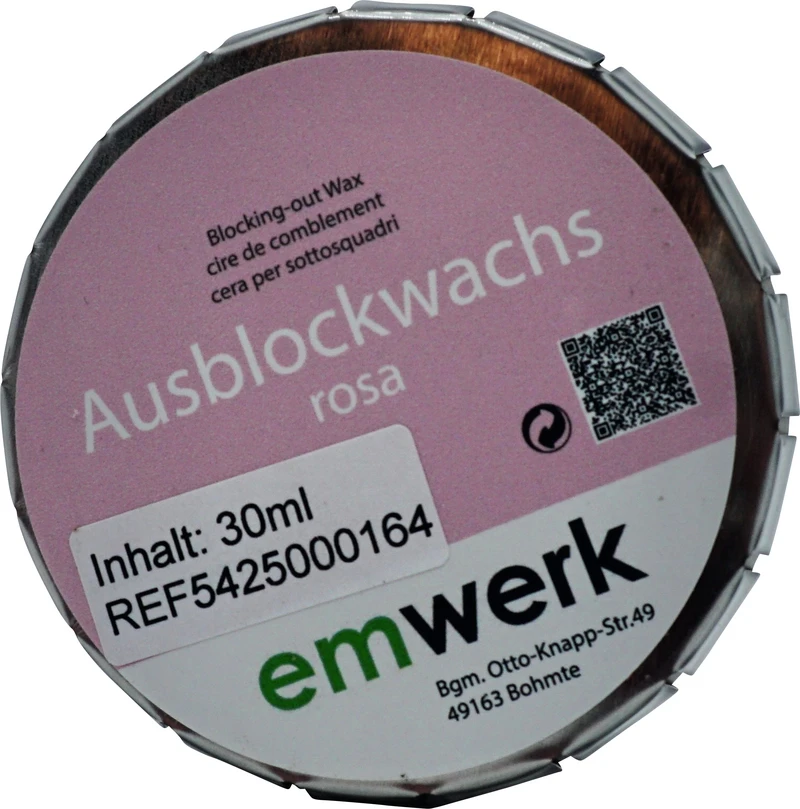 Ausblockwachs  Dose  30 ml rosa