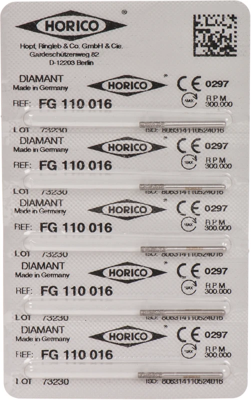 Diamantschleifer 110  Packung  5 Stück FG, Figur 110, 6 mm, ISO 016