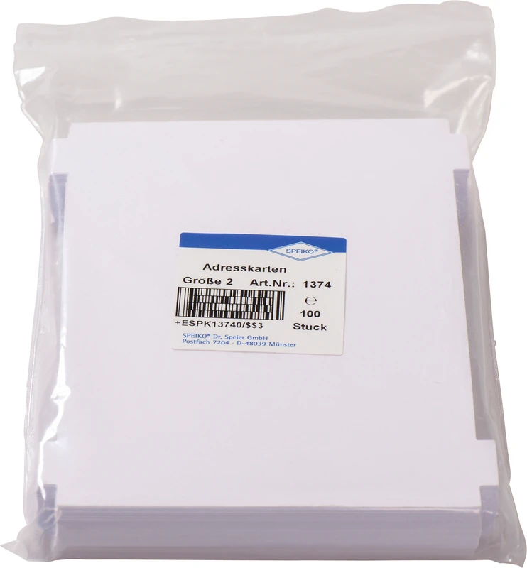 Adresskarten  Packung  100 Stück Größe 2