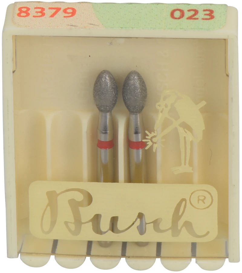 Premium Diamantschleifer 379  Packung  2 Stück rot fein, FG, Figur 277, 3,4 mm, ISO 023