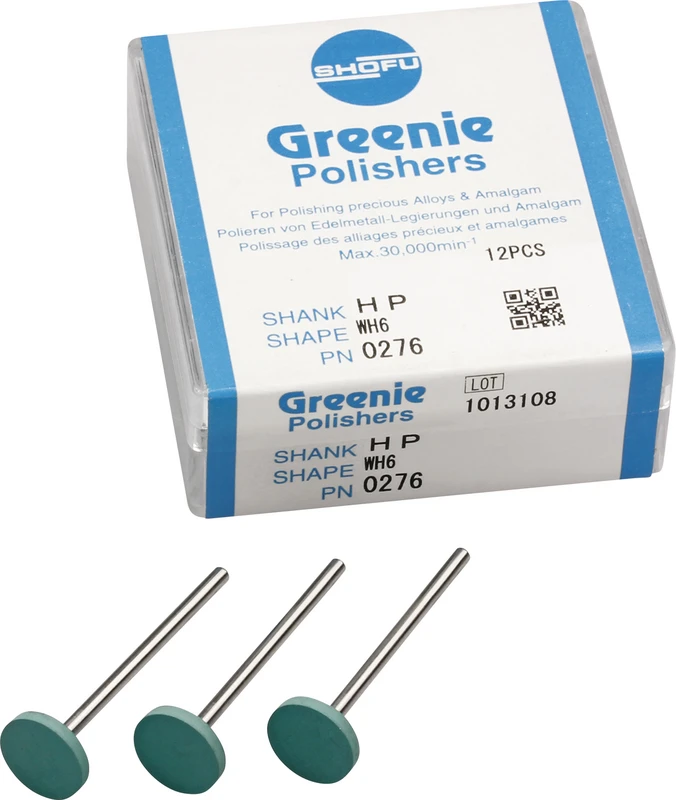 Silikonpolierer  Packung  12 Stück grün, HP, Figur WH6, ISO 120