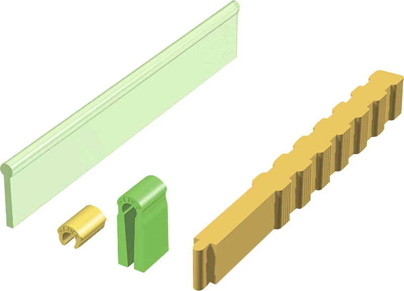 PRECI-HORIX Standard  Set  2 Kunststoffstege, 6 gelbe Reiter, 6 Verarbeitungsreiter, 1 Eindrückstift