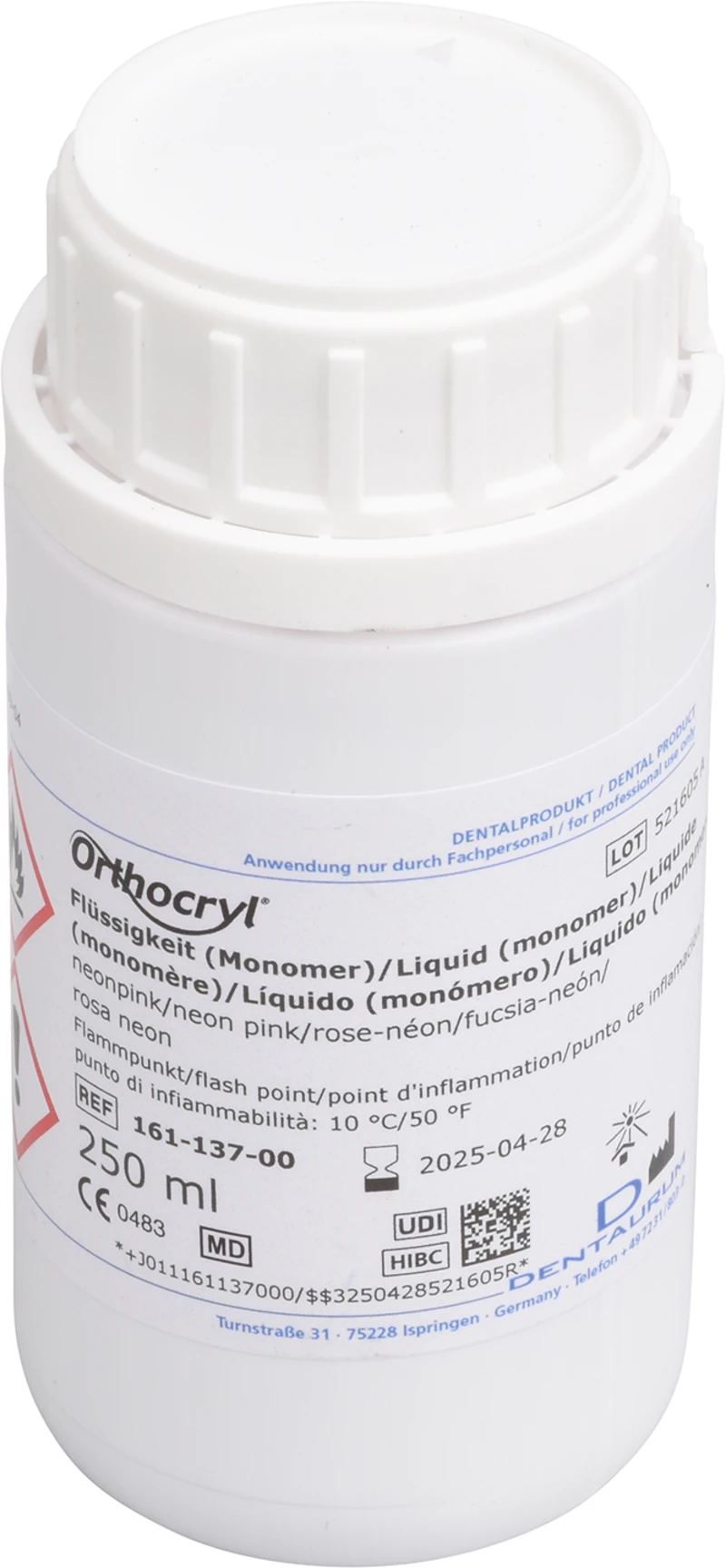 Orthocryl® Flüssigkeit  Flasche  250 ml Flüssigkeit neonpink