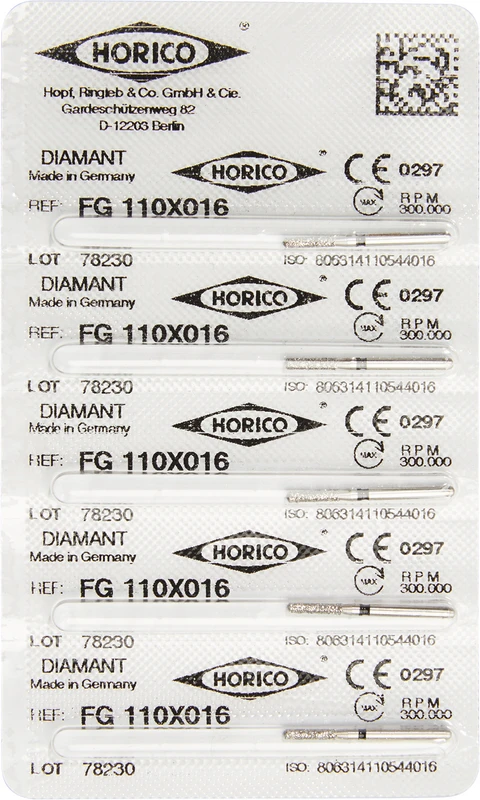 Diamantschleifer 110  Packung  5 Stück schwarz x-grob, FG, Figur 110, 6 mm, ISO 016