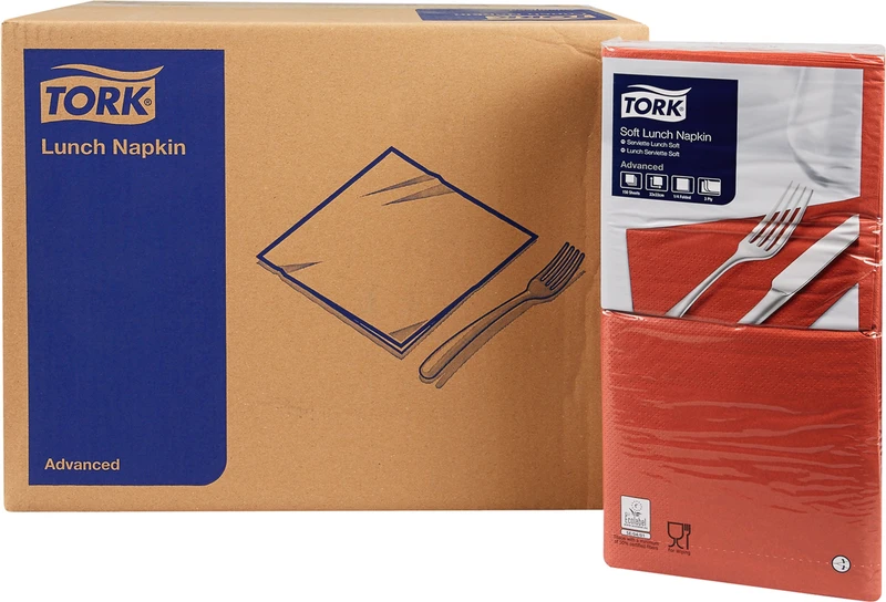 TORK® Soft Lunchservietten (1\4 Falz)  Karton  10 x 150 Stück terra