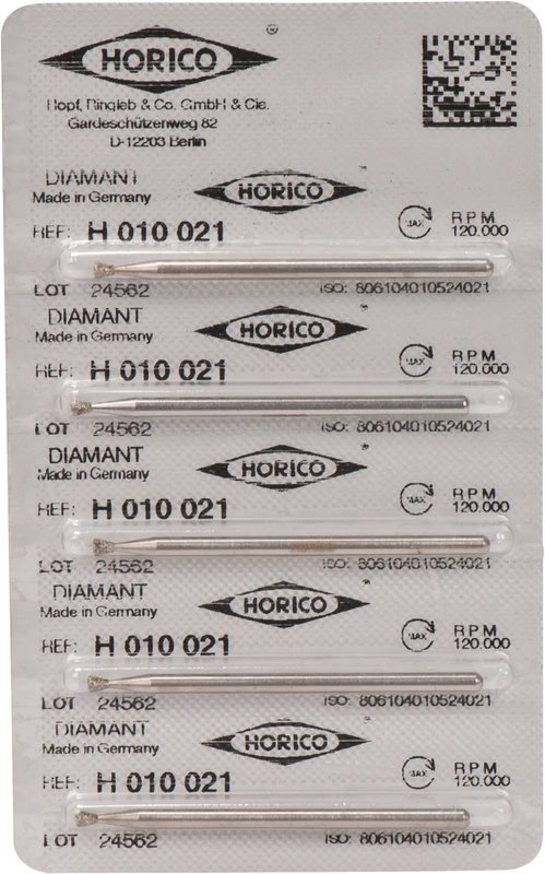 Diamantschleifer H 010  Packung  5 Stück HP, Figur 010, 2 mm, ISO 021