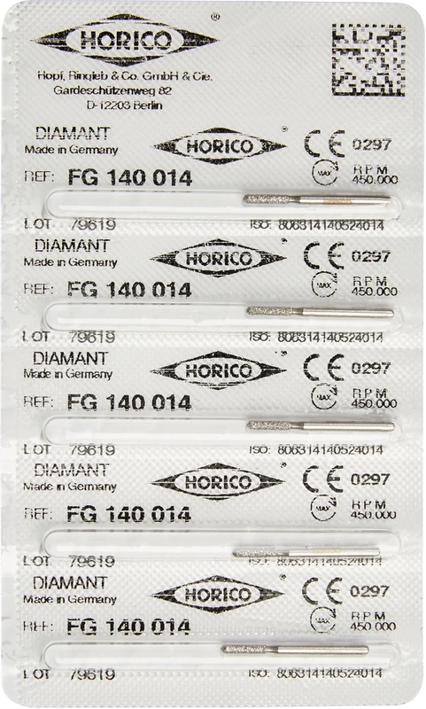 Diamantschleifer 140  Packung  5 Stück FG, Figur 140, 6 mm, ISO 014