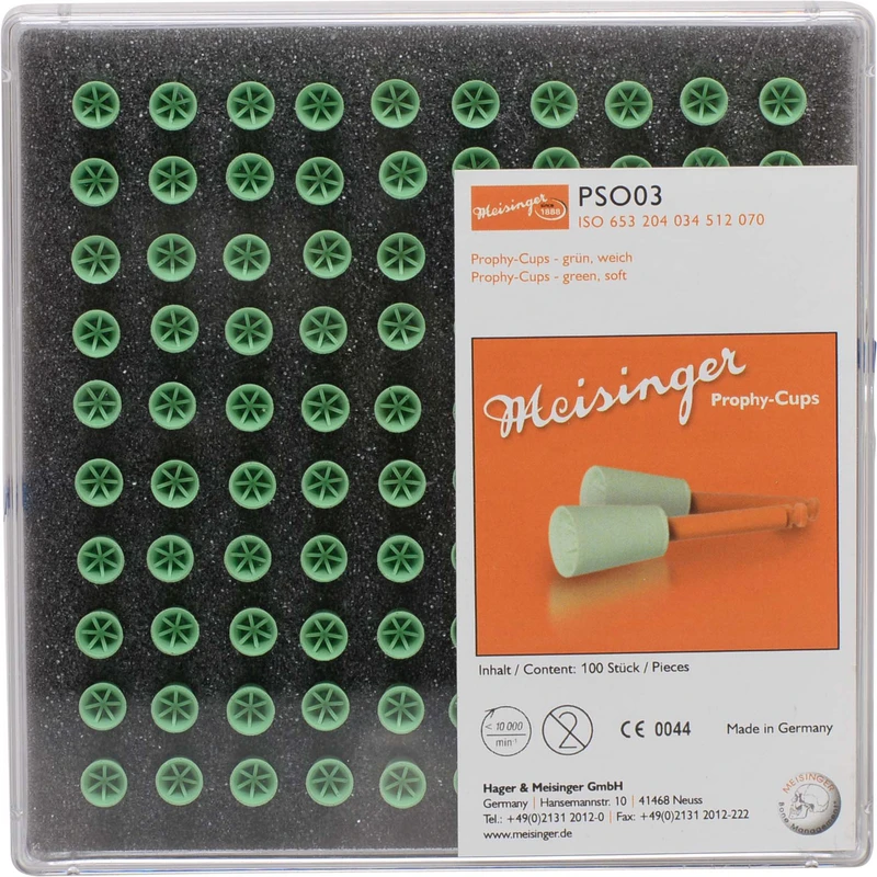 Prophylaxe-Prophy-Cups  Packung  100 Stück grün ISO 070, RA
