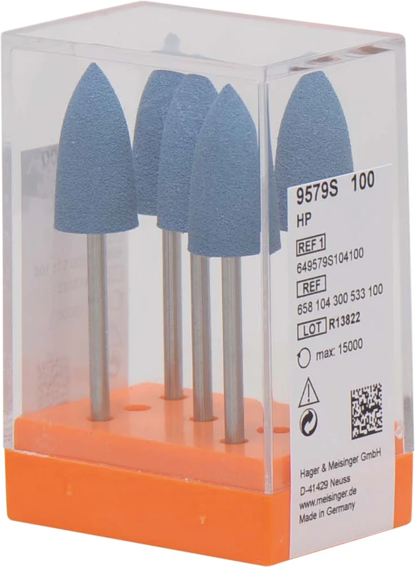 Silikonpolierer 9579  Packung  5 Stück dunkelblau grob, HP, Figur 300, 20 mm, ISO 100