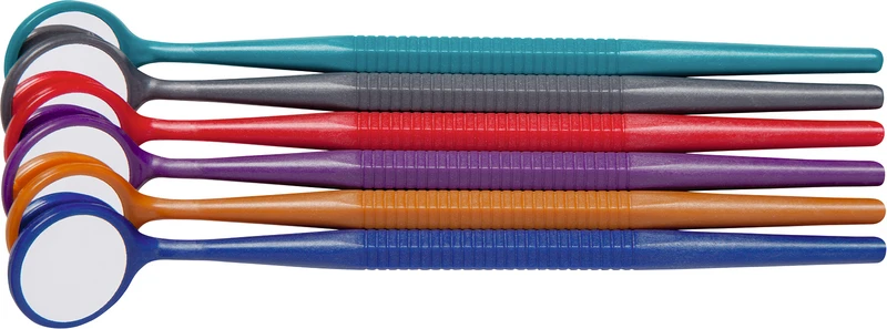 Crystal HD Mundspiegel Thin Grip  Packung  12 Stück sortiert metallic, Größe 5, Ø 24 mm