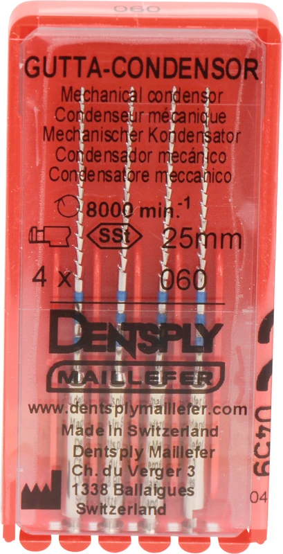 Gutta-Condensor  Packung  4 Stück 25 mm, ISO 060