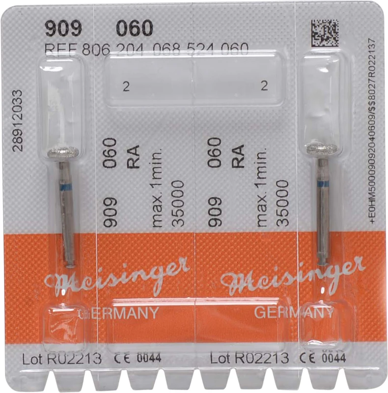 Diamanten 909  Packung  2 Stück blau mittel, RA, Figur 068 Rad, 2,3 mm, ISO 060