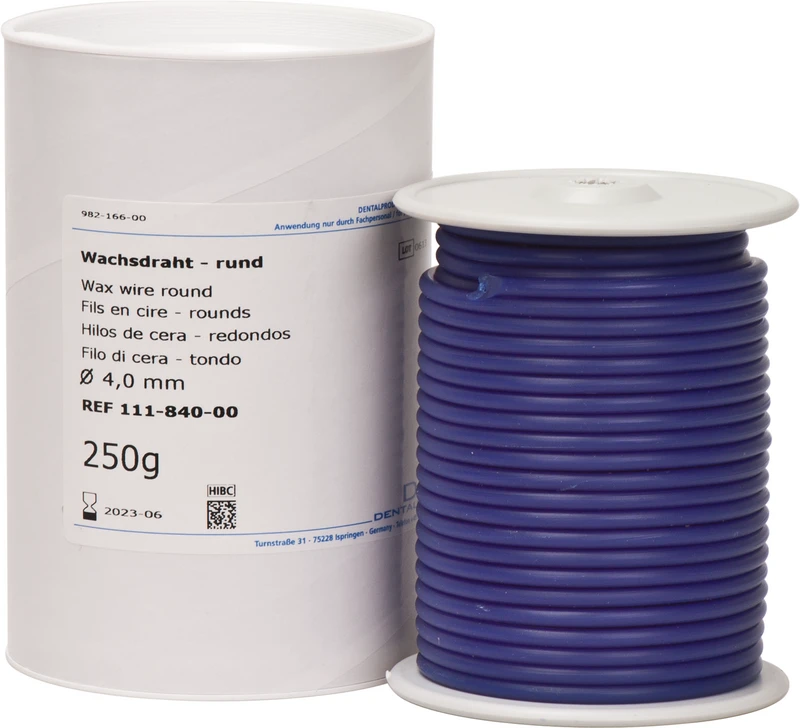 Wachsdraht  Rolle  250 g blau, rund, Ø 4 mm, Soft