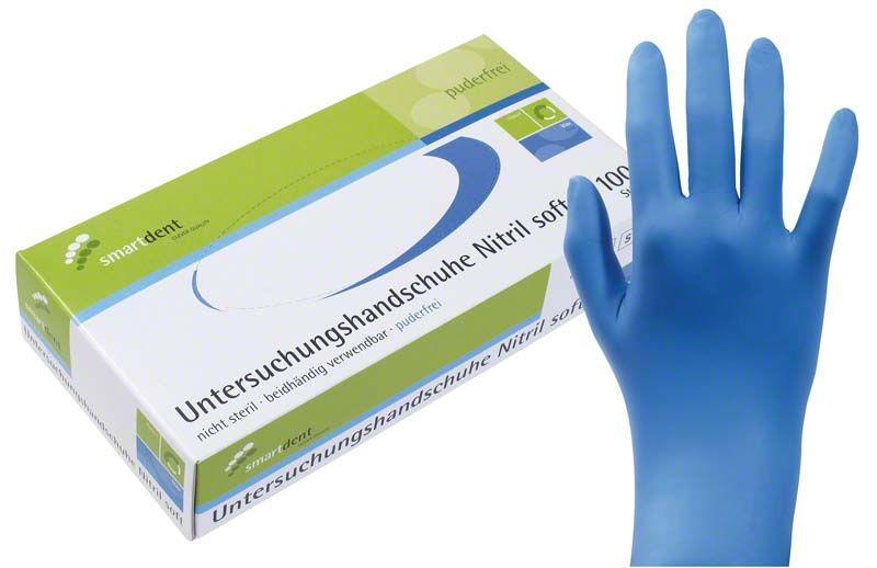 smart Nitrilhandschuhe Soft PF  Packung  100 Stück puderfrei, blau, S