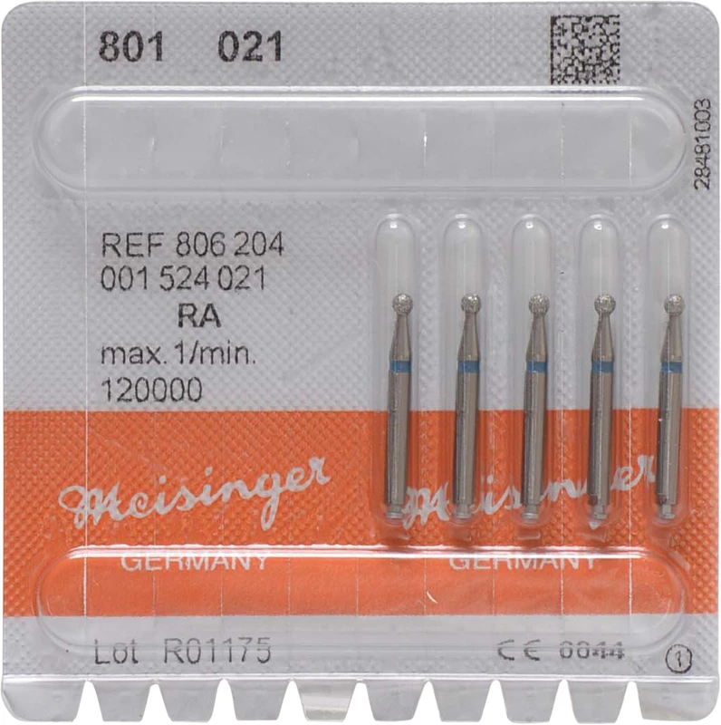 Diamanten 801  Packung  5 Stück blau mittel, RA, Figur 001 Rund, ISO 021