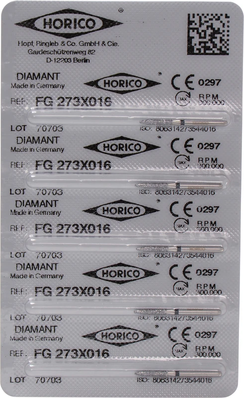 Diamantschleifer 273  Packung  5 Stück schwarz x-grob, FG, Figur 273, 8 mm, ISO 016