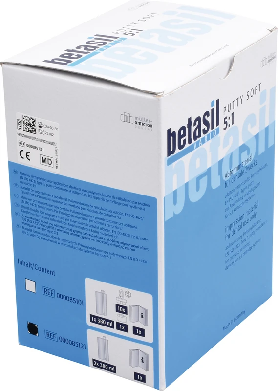 betasil® VARIO PUTTY SOFT  Packung  2 x 380 ml Kartusche 5:1 soft, 1 Fix Cap