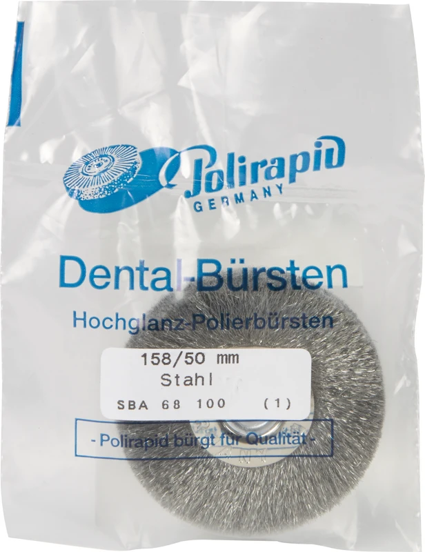 Schmalbürsten  Stück  mit Aluzentrum, Stahl, Ø 50 mm, Draht: 0,08 mm