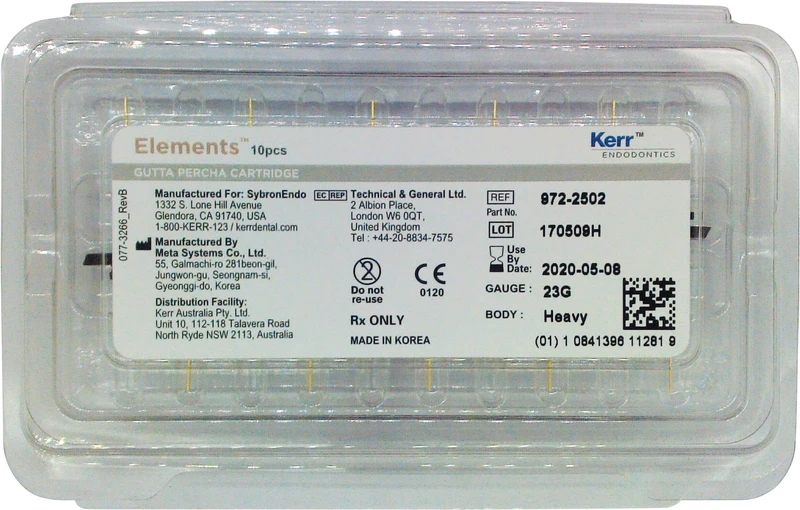 elements free Gutta Percha Cartridge  Packung  10 Stück 23GA, heavy body