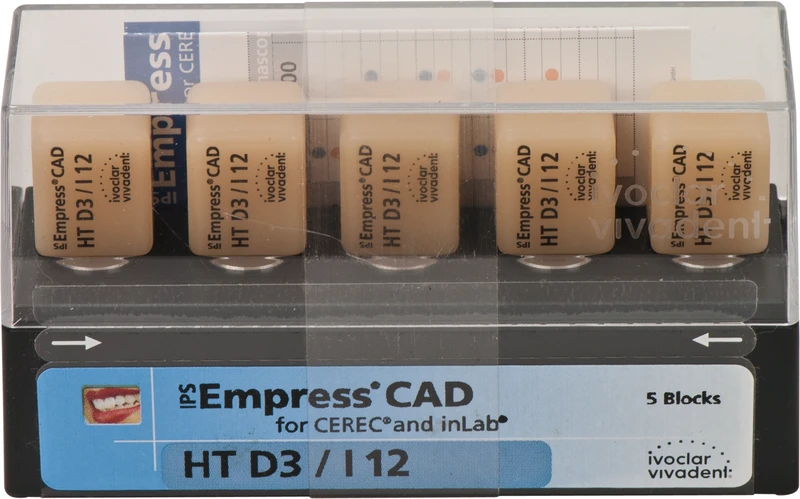 IPS Empress® CAD A-D for CEREC  Packung  5 Stück Gr. I12, D3 HT