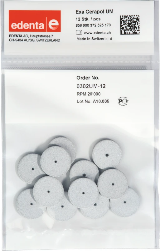 Exa Cerapol  Packung  12 Stück unmontiert, hellgrau, Figur 372, 3 mm, ISO 170