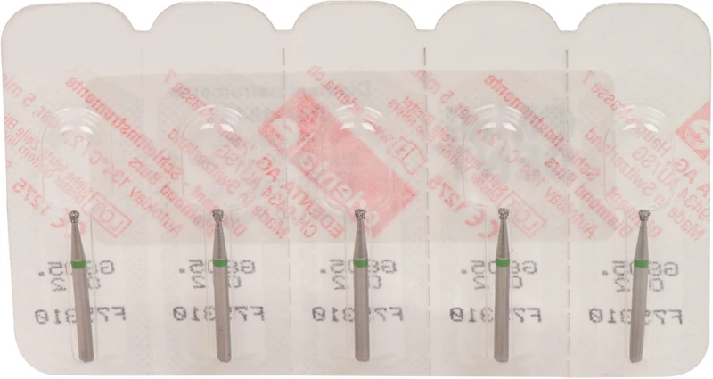 Omni Diamanten 805  Packung  5 Stück grün grob, FG, Figur 012 umgekehrter Kegel, 1,6 mm, ISO 018